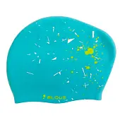 Шапочка для плавания Elous для длинных волос EL006 брызги голубые от магазина Супер Спорт