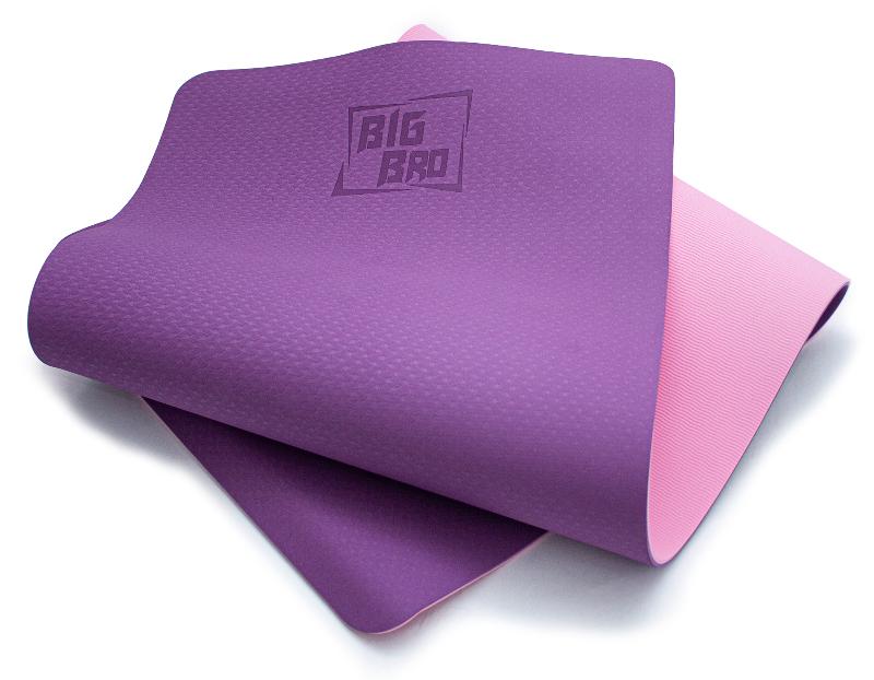 Коврик BIG BRO для йоги двухслойный 183*61*0.8 розовый от магазина Супер Спорт